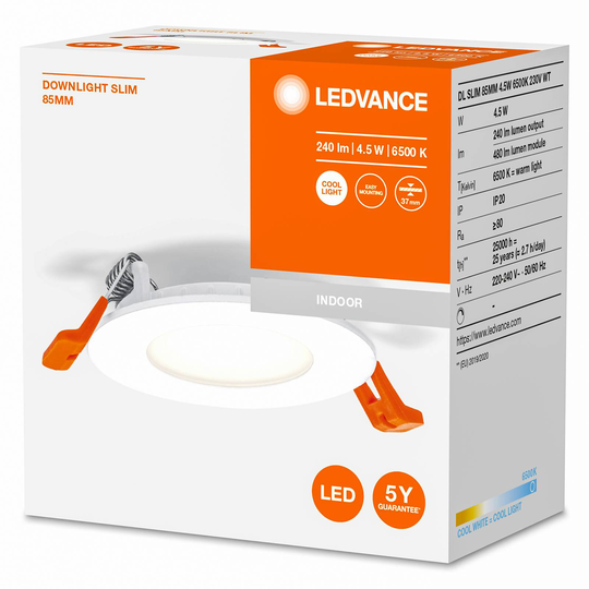 LEDVANCE Recess Slim LED-lampe Ø8,5cm 6500K