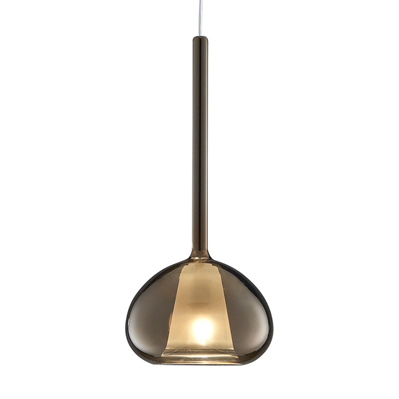 Glass-pendellampe Beba, 1 lyskilde, i bronse