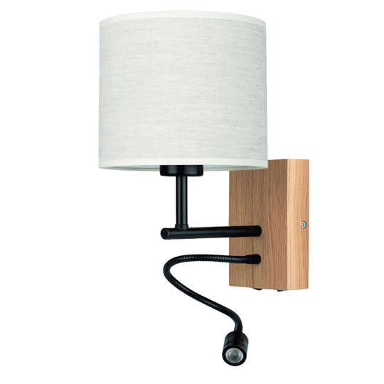 Vegglampe Sonny, LED-leselampe, sylinderskjerm