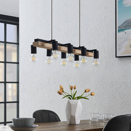 Lindby Morleen - hengelampe, 8-lk., lyst tre