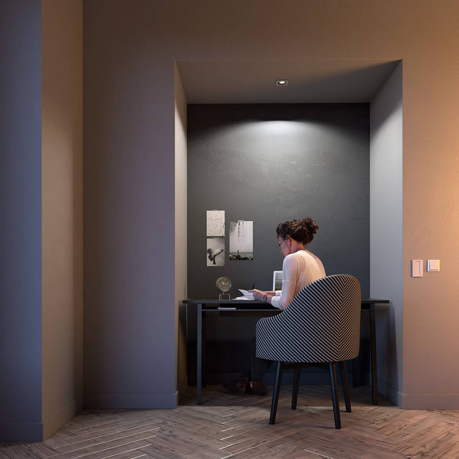 Philips Hue Milliskin LED-downlight kantet, alu
