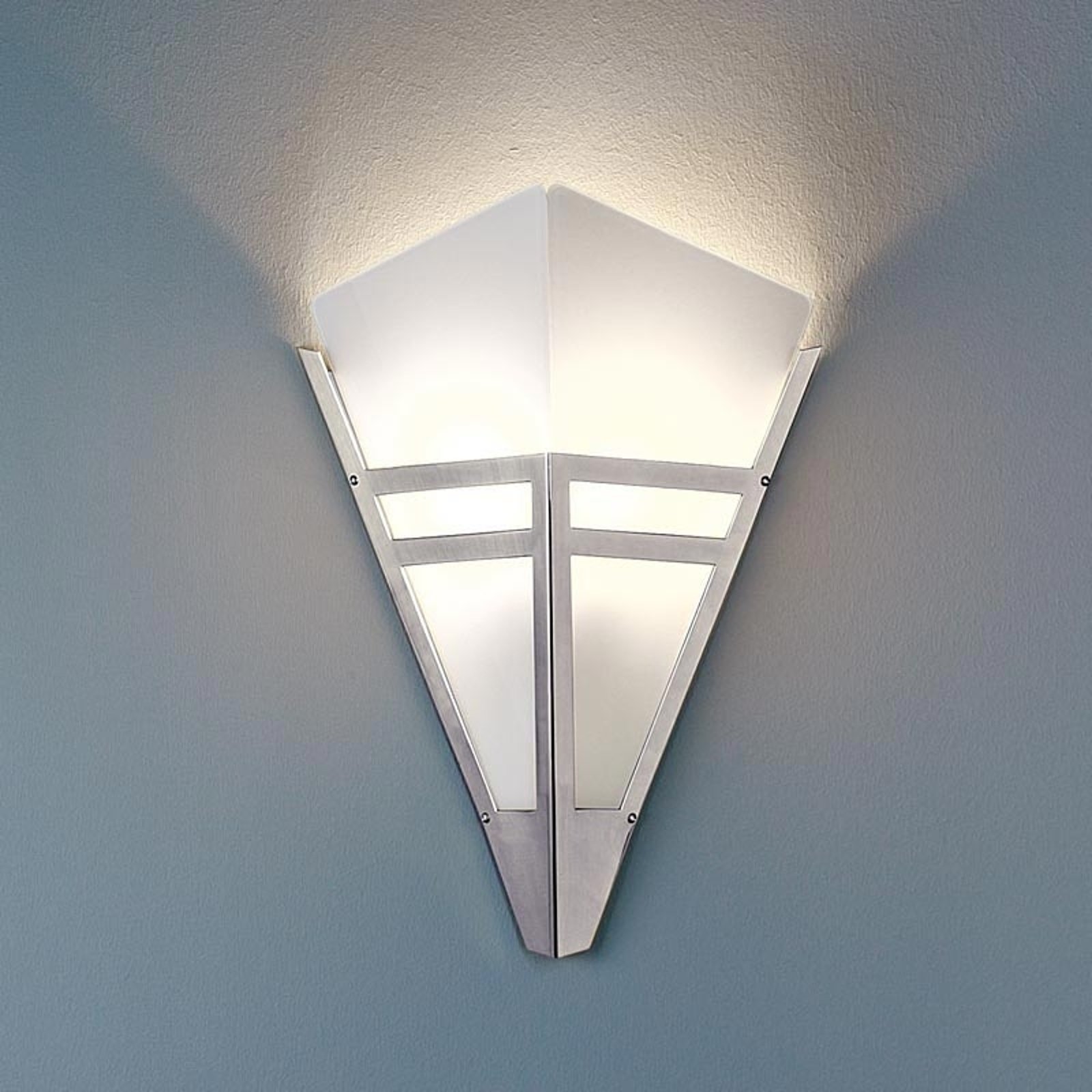 Art Deco-vegglampe fra 1980 forkrommet metall
