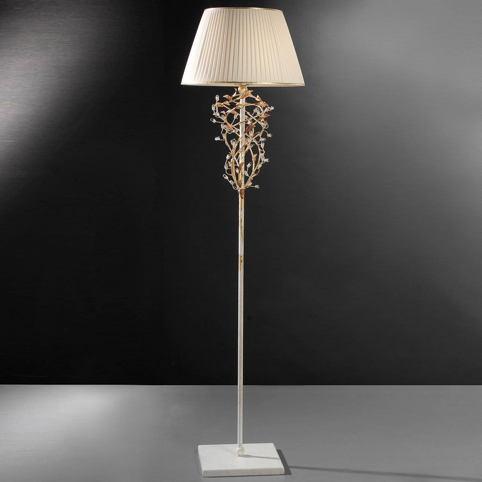 Gulvlamp Pompeji, krem og gull