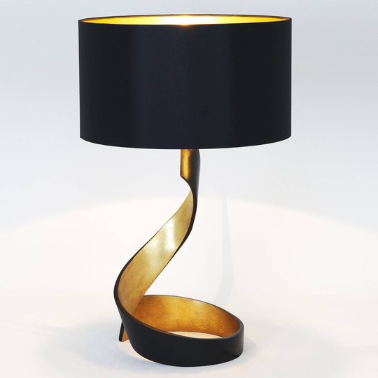 Bordlampe Vortice, svart og gull