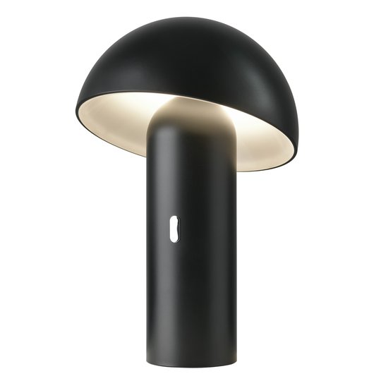 LED-bordlampe Svamp med batteri, dreibar, svart