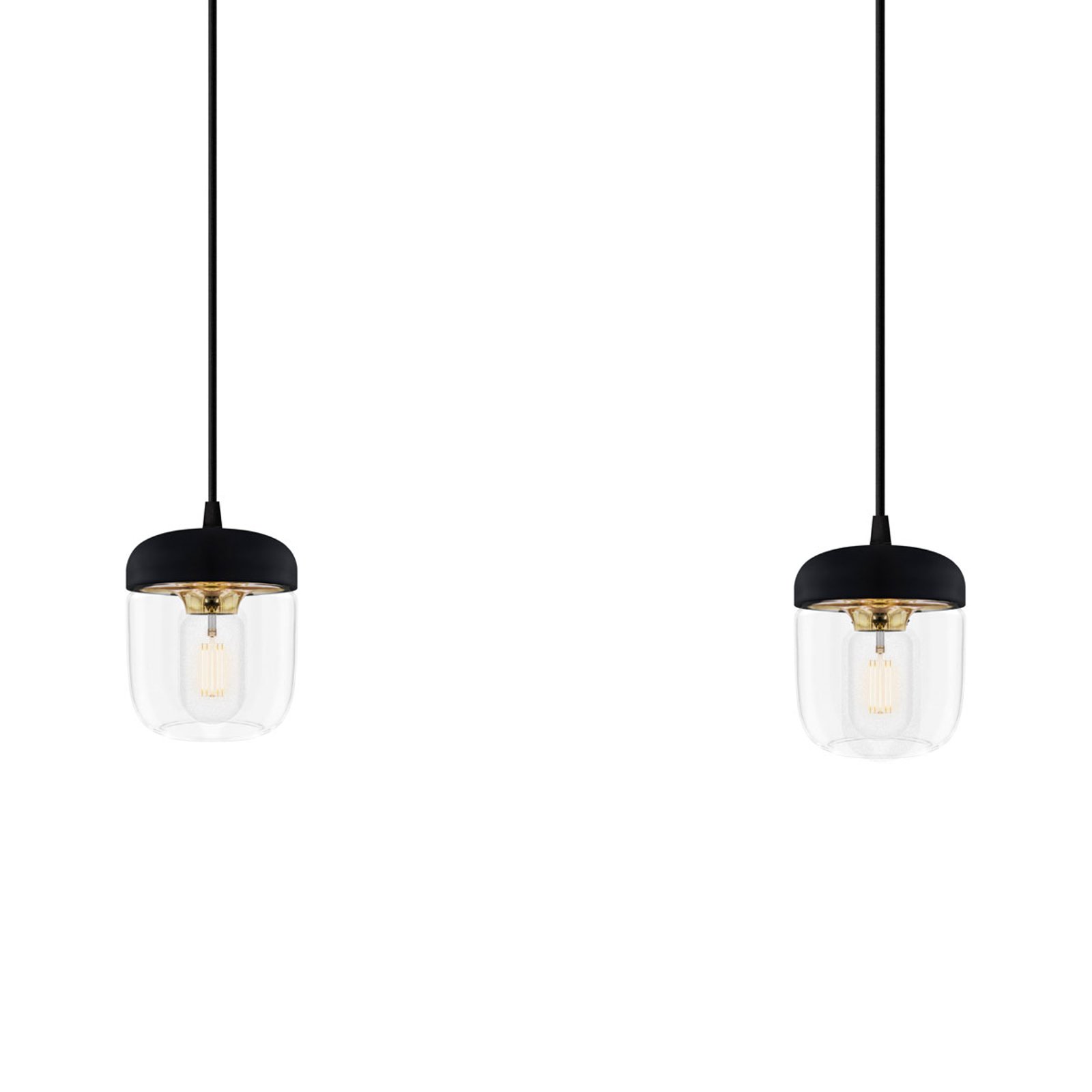 Designpendellampe Acorn i svart og messing