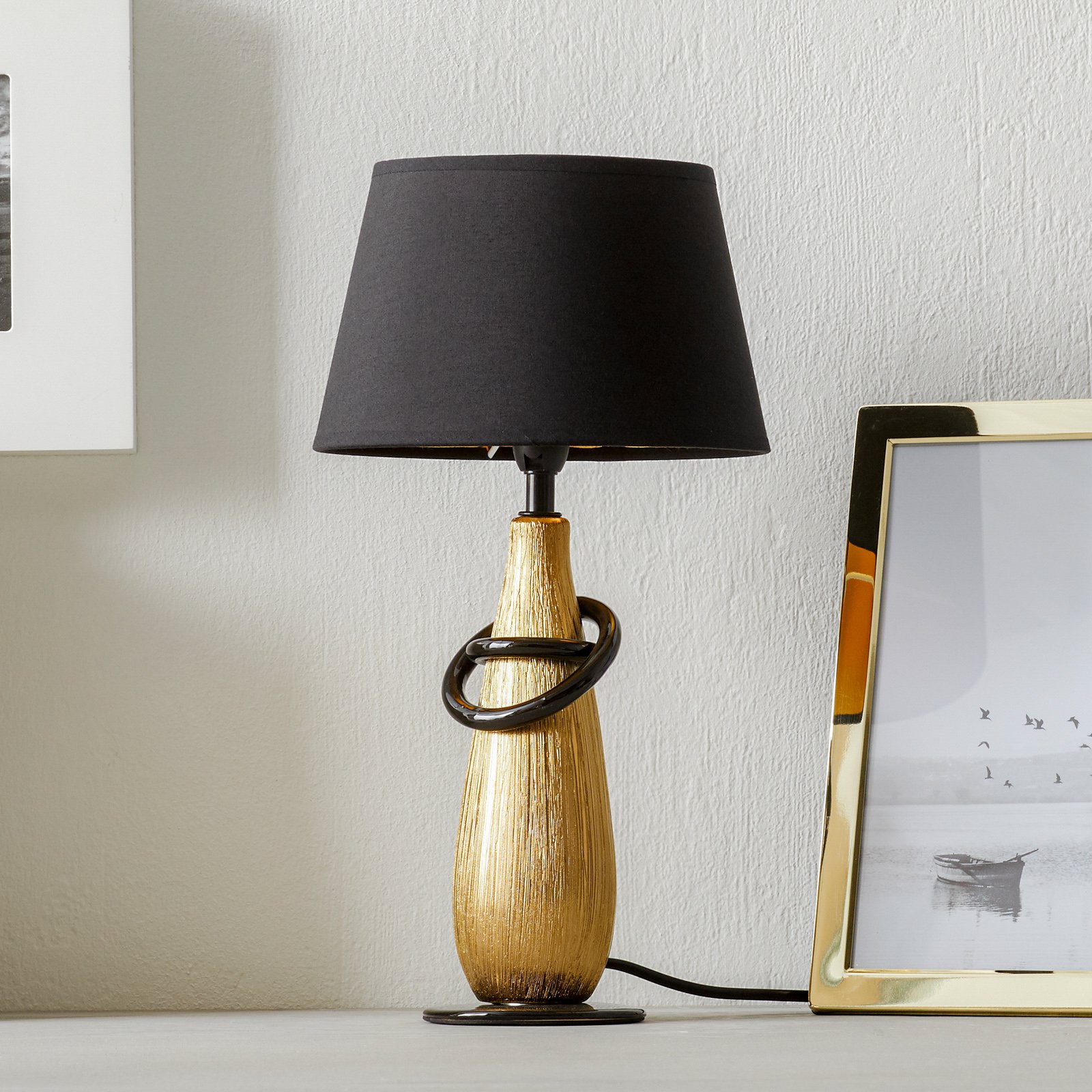 Moderne bordlampe Thebes i keramikk
