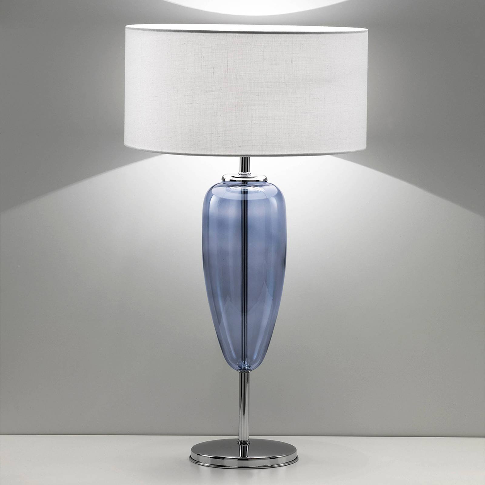 Bordlampe Show Ogiva 82 cm glasselement blå
