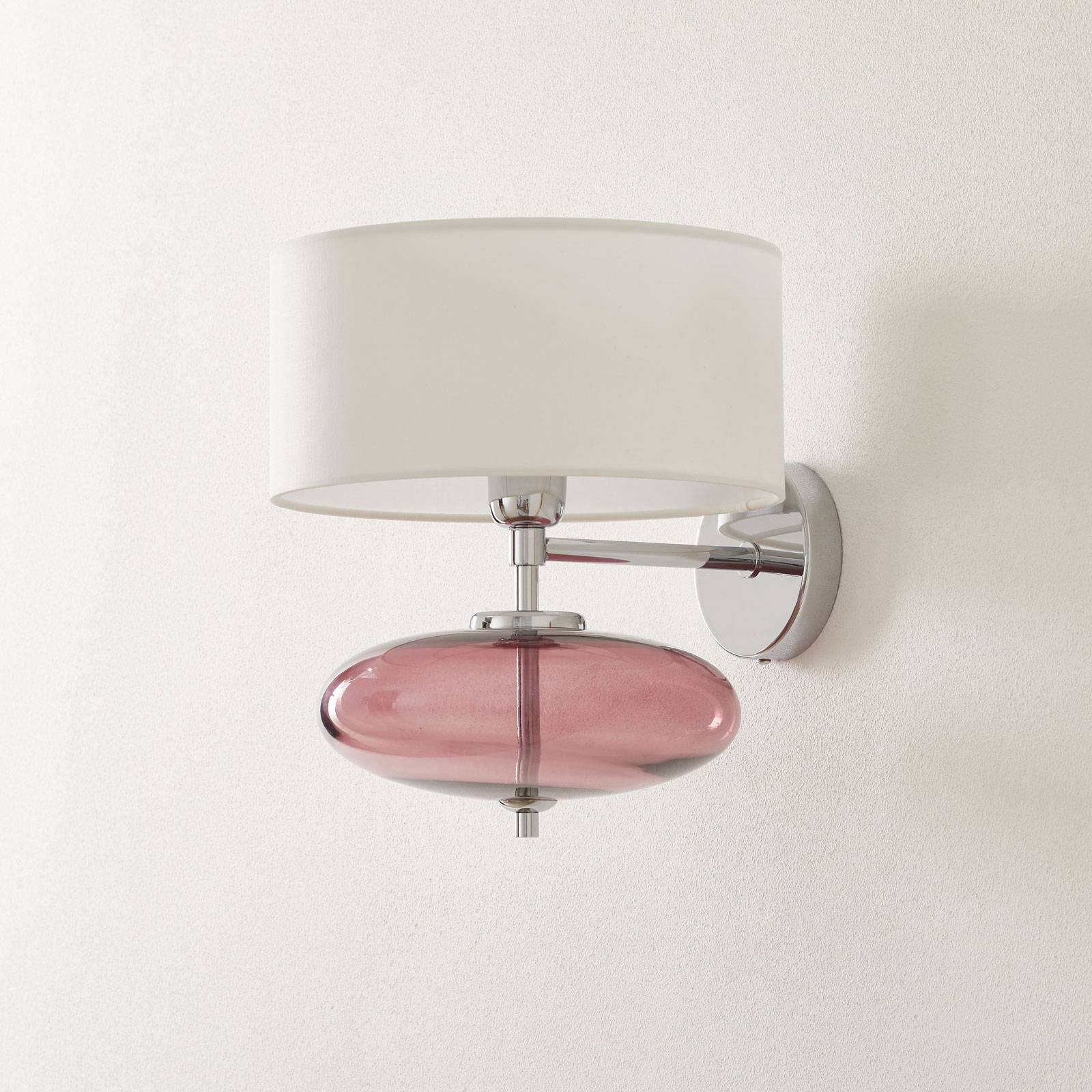 Vegglampe Show Elisse glasselement rosa