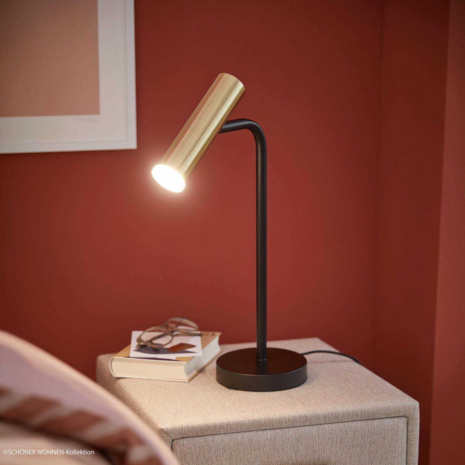 Schöner Wohnen Stina LED-bordlampe, gull