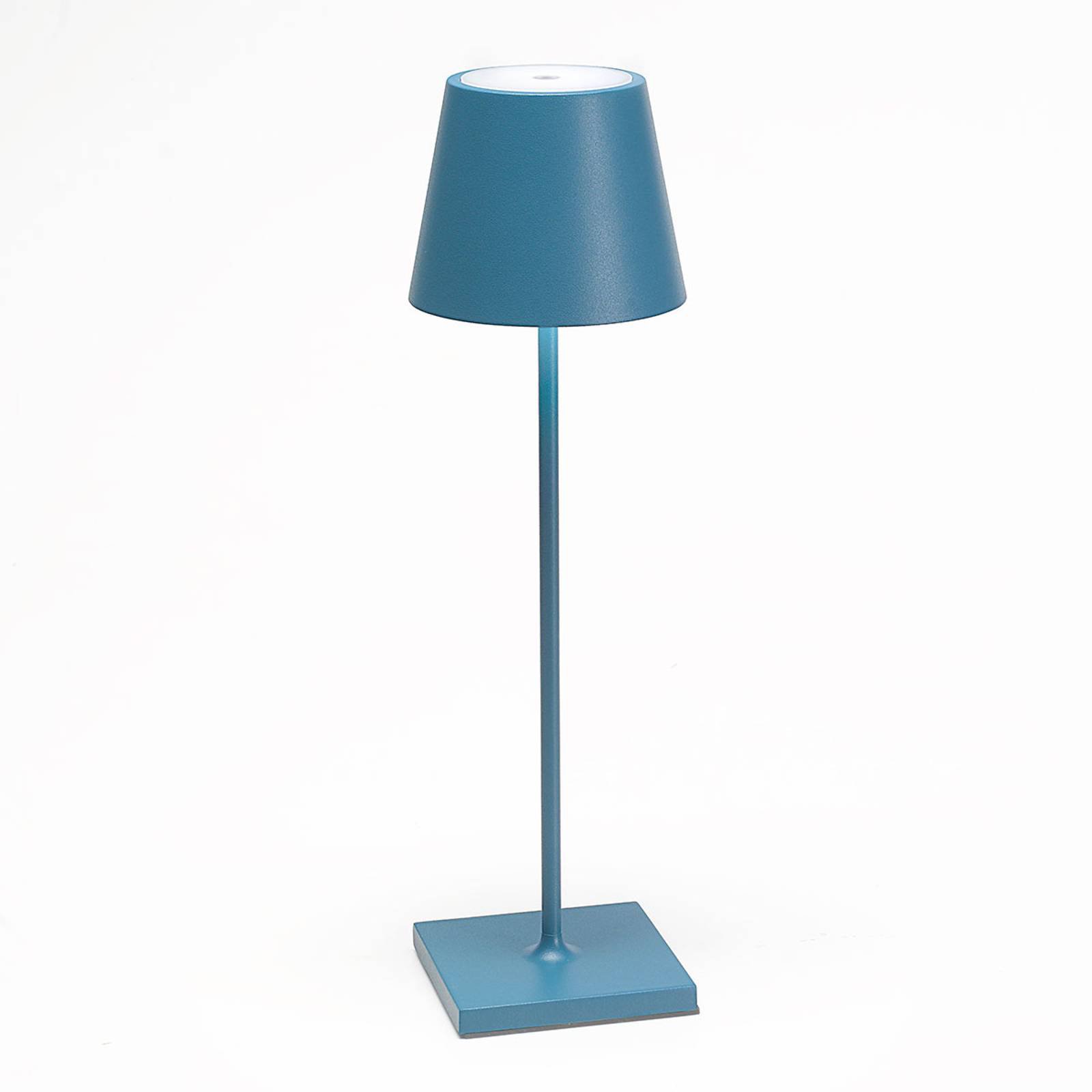 LED-bordlampe Poldina med batteri, bærbar, blå