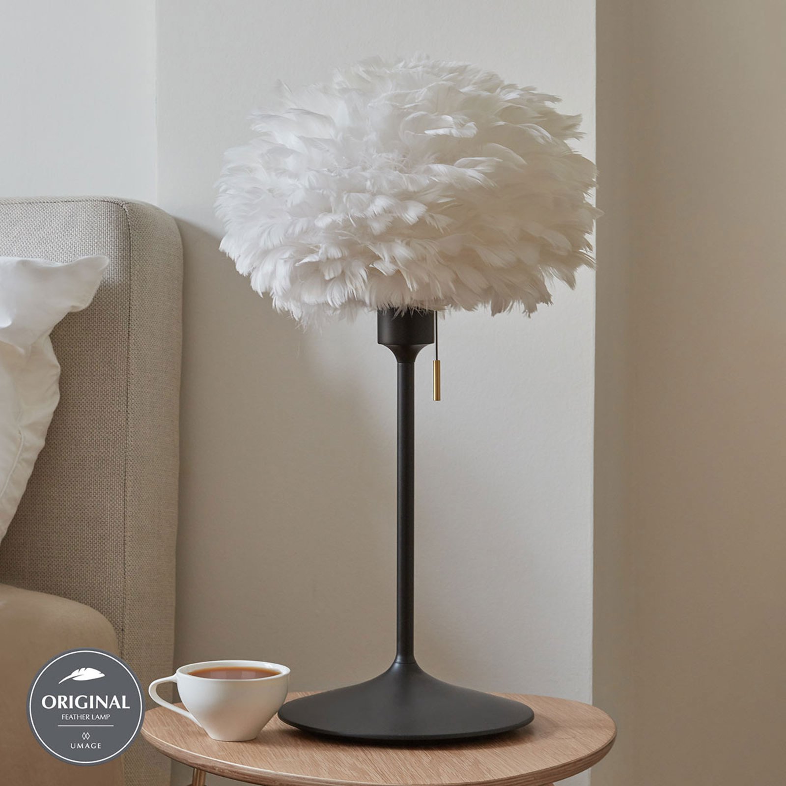 UMAGE Eos mini bordlampe hvit Champagne svart