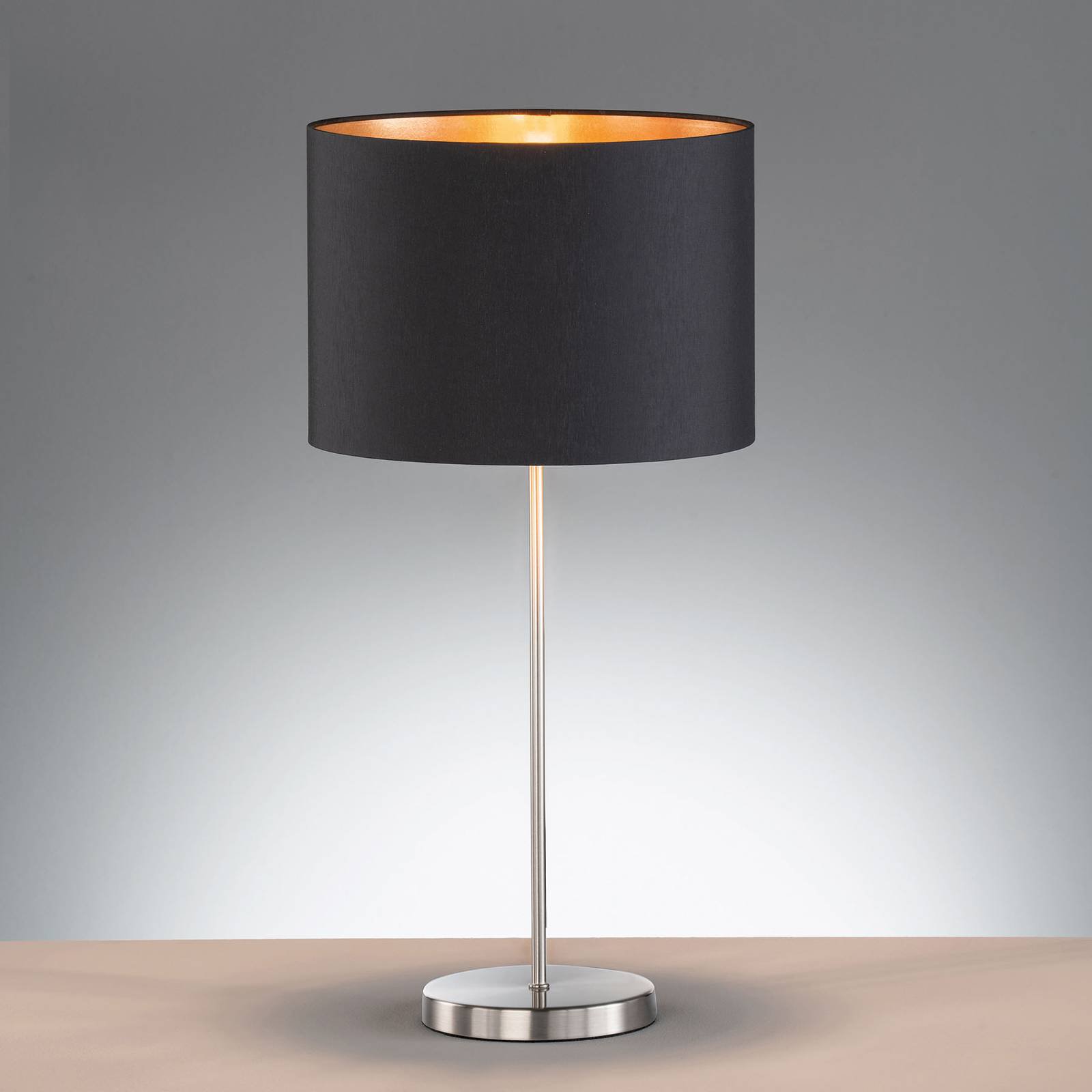 Bordlampe Loft med tekstilskjerm, svart