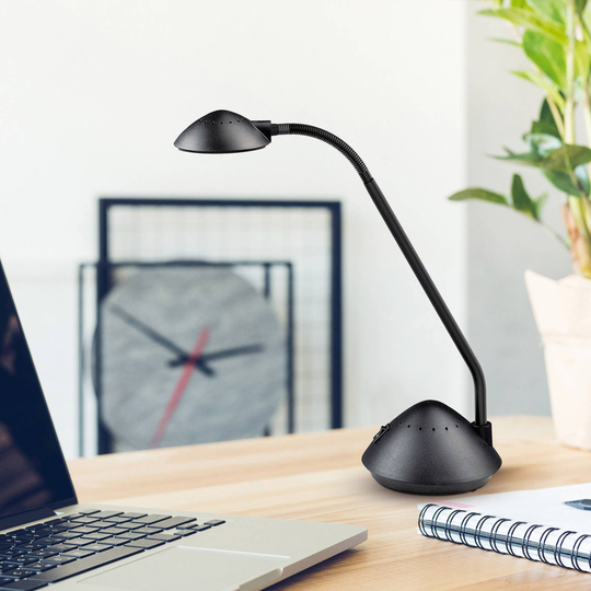 LED-bordlampe MAULarc med fleksibel arm svart