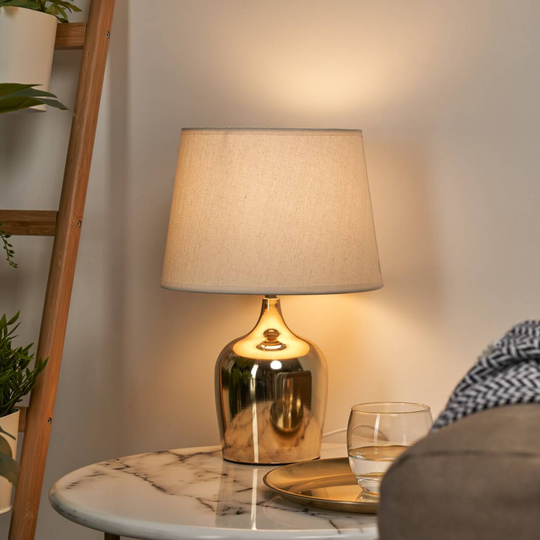 Pauleen Golden Glamour bordlampe i gull/hvit