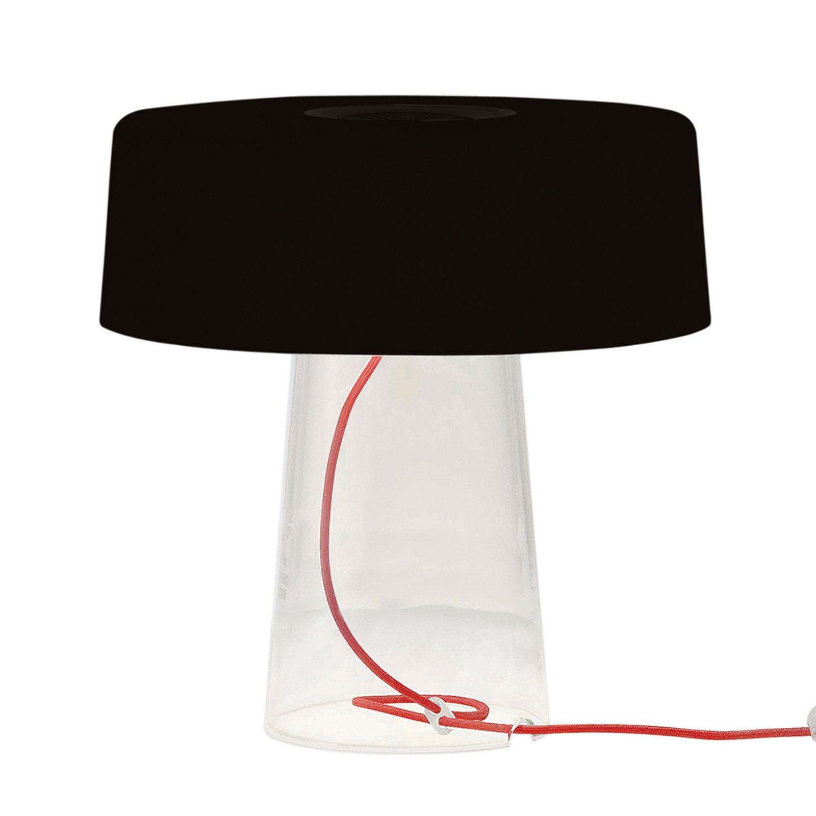 Prandina Glam bordlampe 36 cm klar / skjerm svart