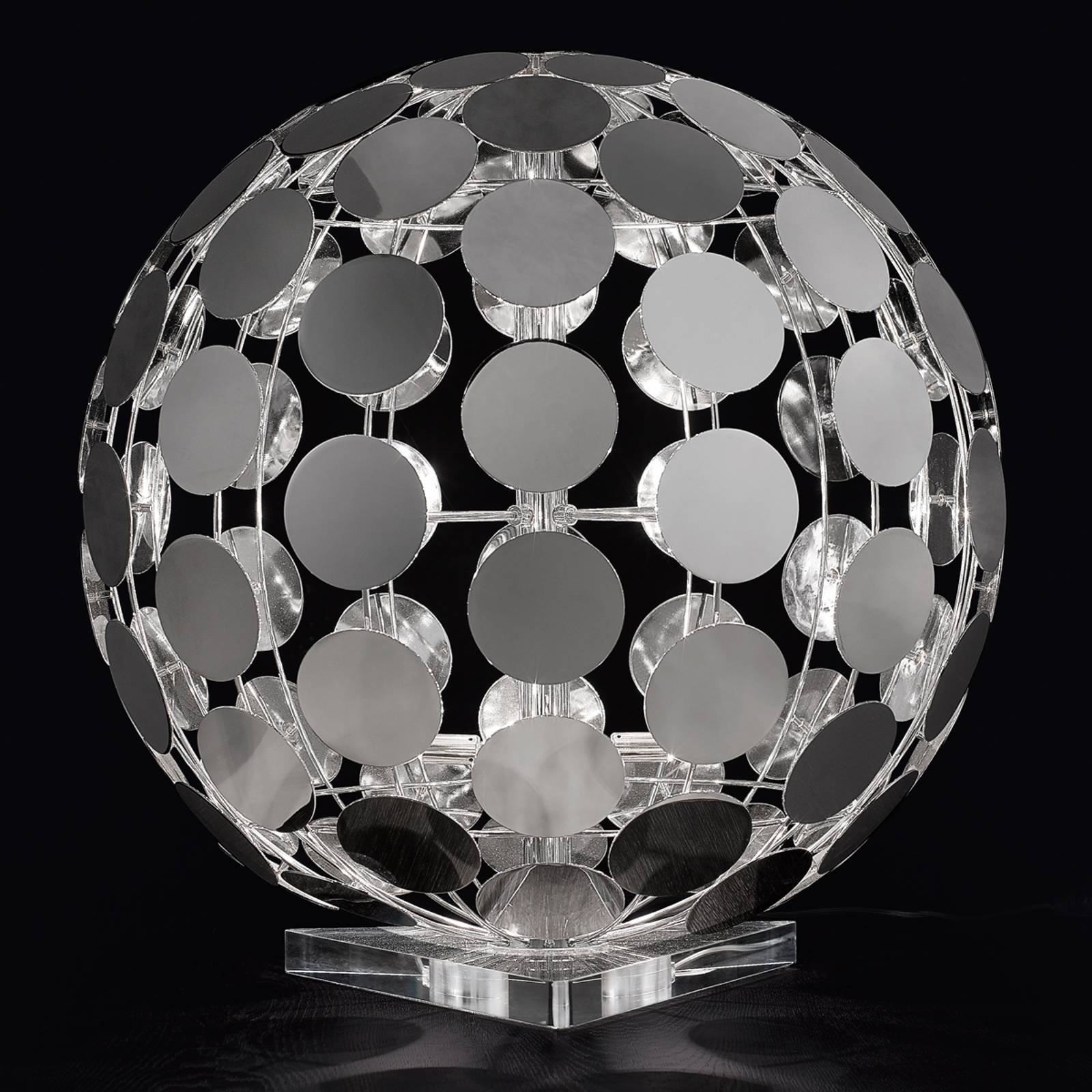 Sfera bordlampe med svart fot, 60 cm