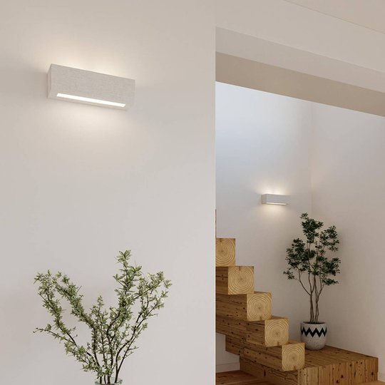Cube Line vegglampe up/down av keramikk, hvit