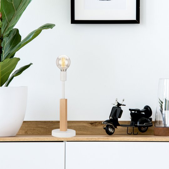 Bordlampe Parc med 1 fatning, hvit