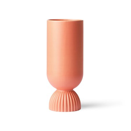 Suites Special Flower Ceramic Vase Ribbed Coral