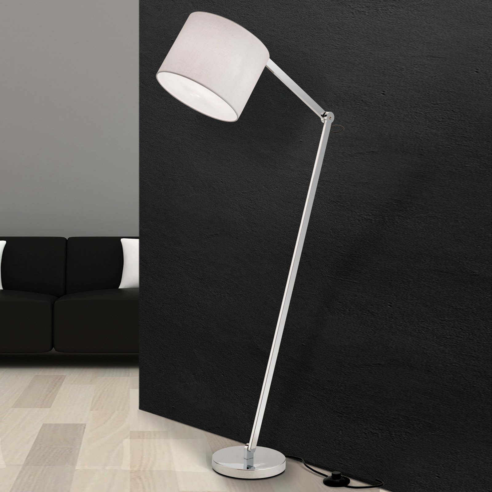 Stålampe Artak med hvit linskjerm