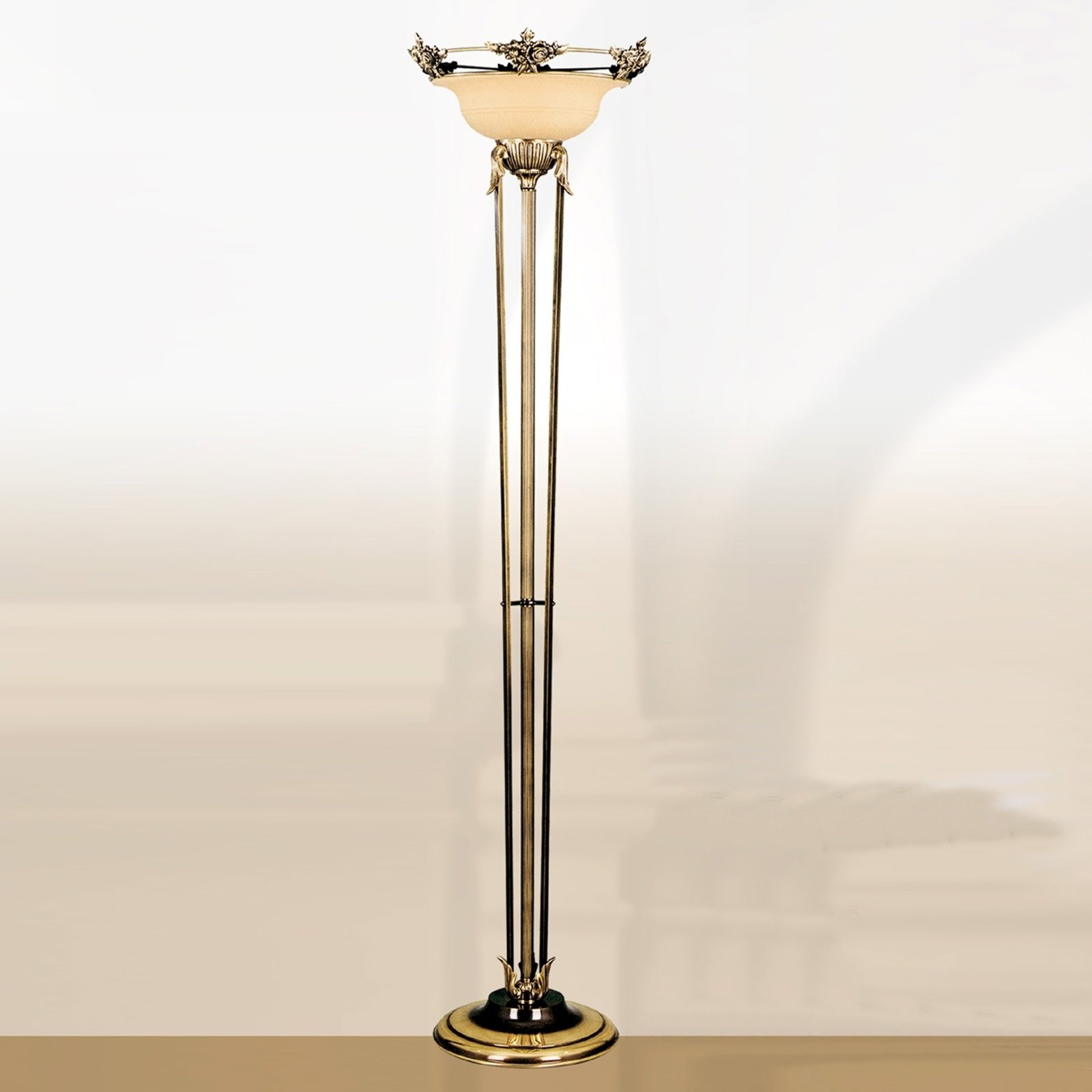 Yndig stålampe RIALTO, glass amber
