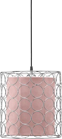 Ring Taklampe 30 cm Krom/Lyserosa