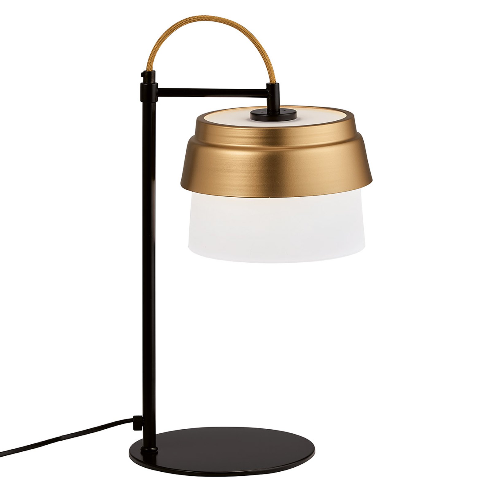 Bordlampe Morgan med glass skjerm hvit-gull
