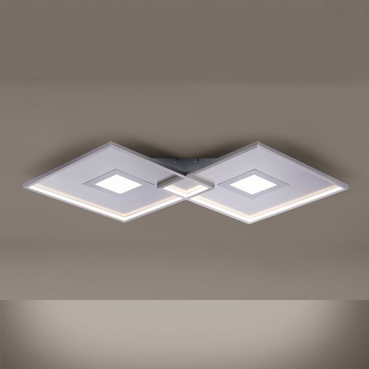 LED-taklampe Amara, to firkanter, sølv