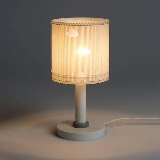 Bordlampe til barnerom Sweet Dreams, grå, skyer