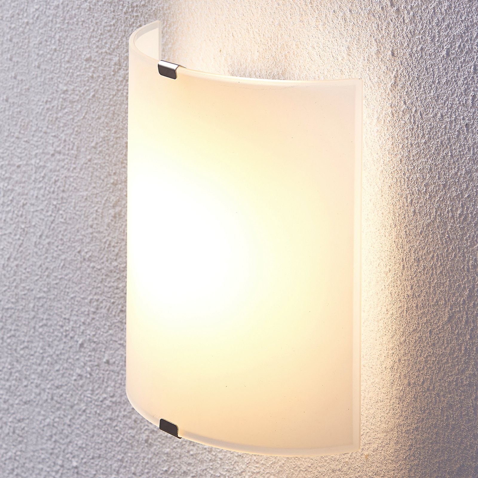 Halvrund LED-vegglampe Helmi med glasskjerm