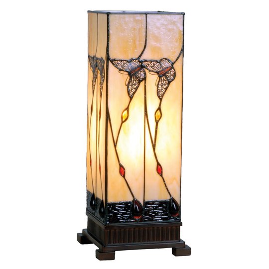 Ravgul bordlampe Amberly, 45 cm
