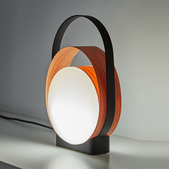 LZF Loop LED-bordlampe svart/kirsebærtre natur
