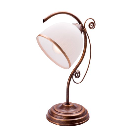 Bordlampe Roma i hvit og brun