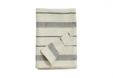 LYNX Kjøkkenhåndkle Off White / Svart Stripes
