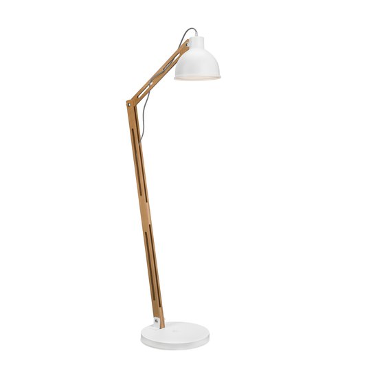 Gulvlampe Skansen, justerbar, hvit