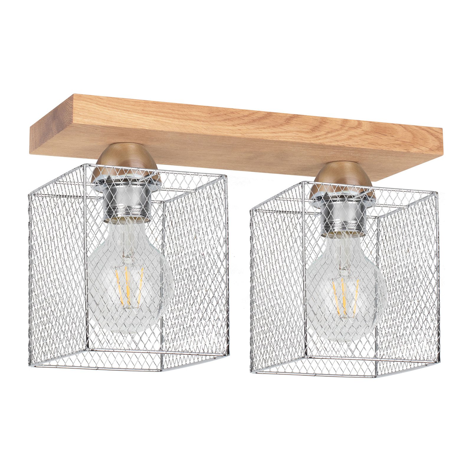 Taklampe Norman Wood 2 lyskilder, oljet eik