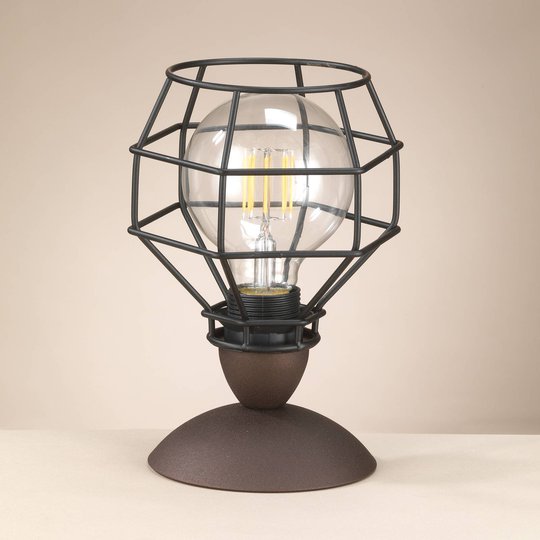 Spider bordlampe i svart med bur-skjerm