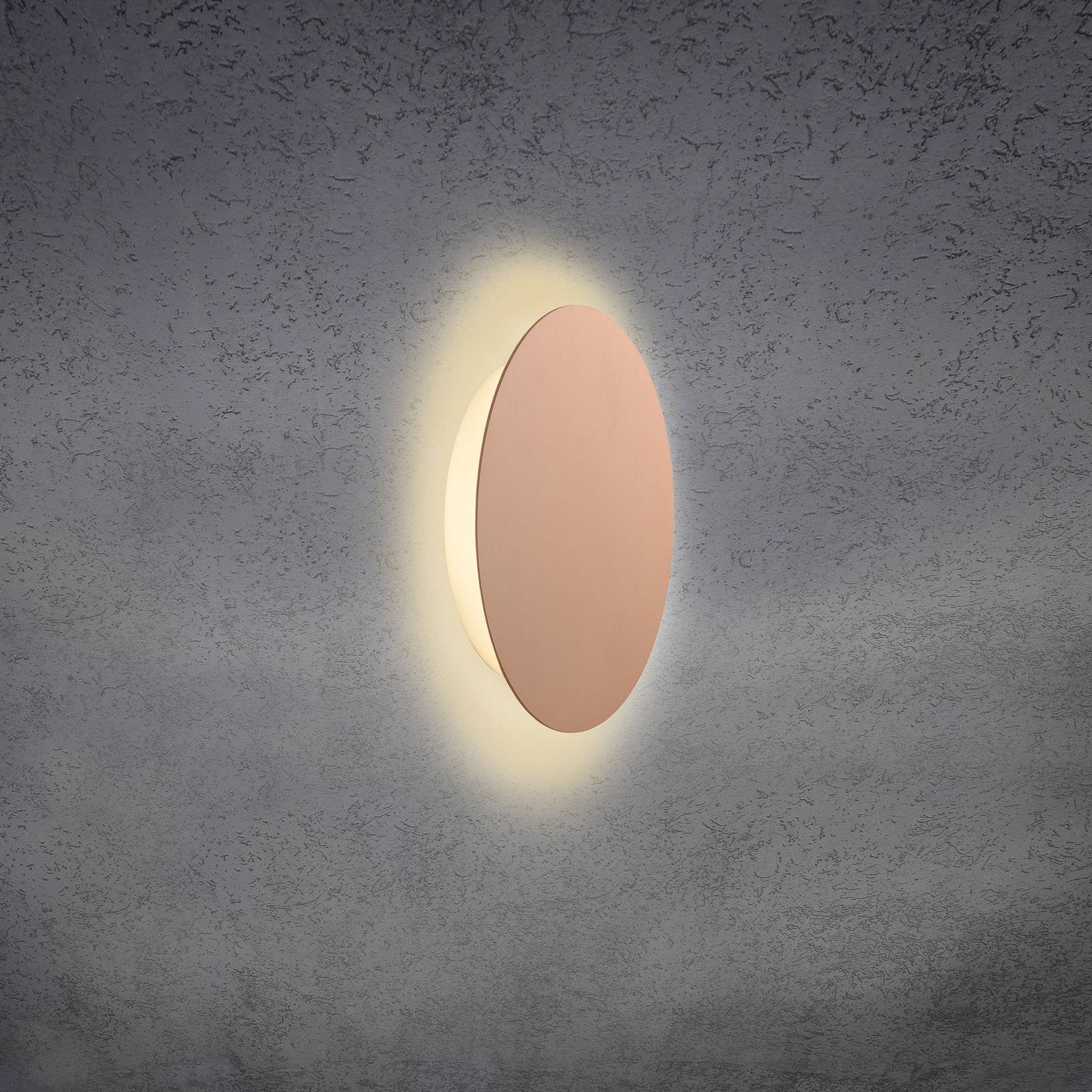 Escale Blade LED-vegglampe, matt rosé, Ø 24 cm