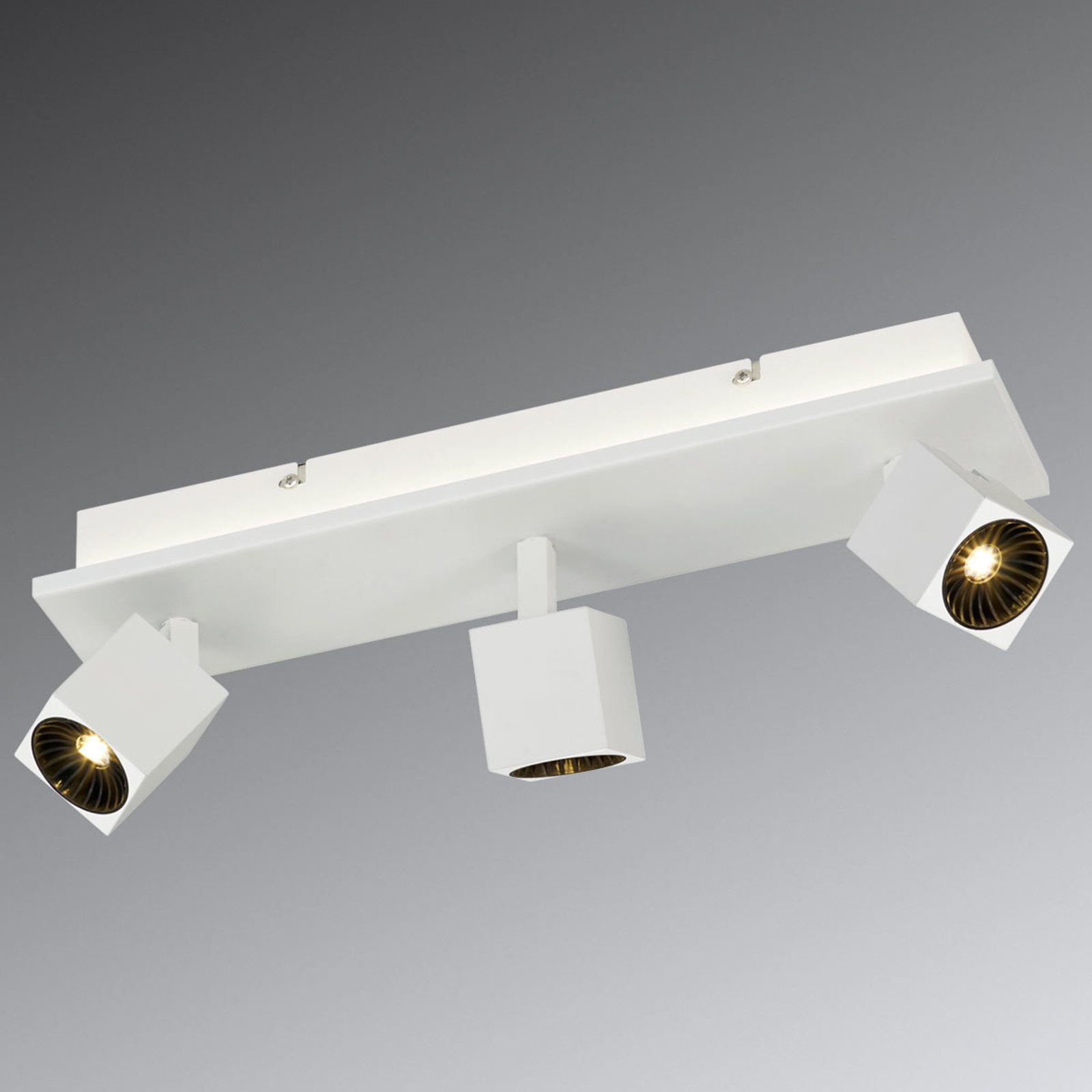 Hvit LED-taklampe Cuba med ORSAM-LEDs, 3 lyskilder