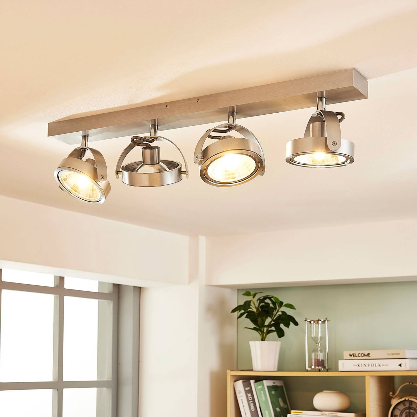 LED-taklampe Lieven i aluminium, med 4 lys