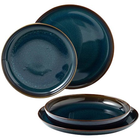 Crafted Denim Dinner set Tallerkener 4 Deler