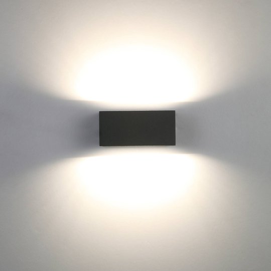 Utevegglampe Gemini kantet antrasitt 16 cm 3 000 K