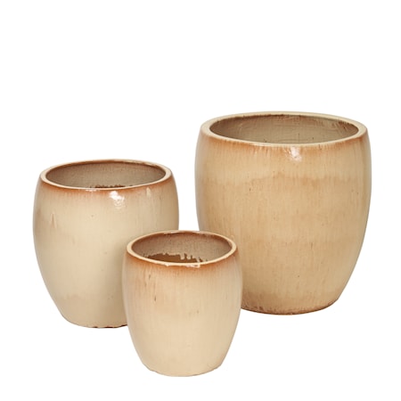Karmen Krukke Sett med 3 Antique Yellow