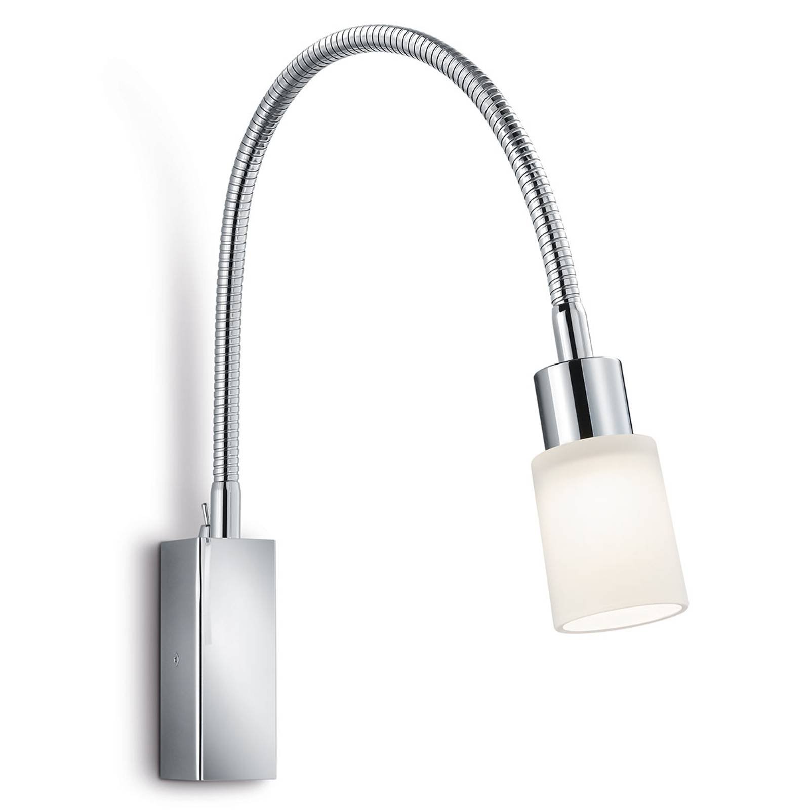 Fleksibel LED-vegglampe Poseidon med kromutseende