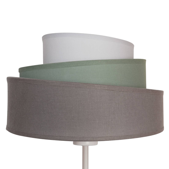 Bordlampe Tri monocolor, tekstil, grå, Ø45cm