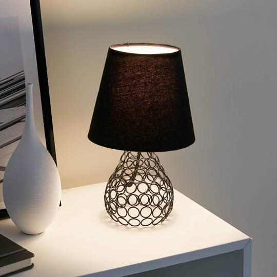 Pauleen Black Brilliance bordlampe med metallfot