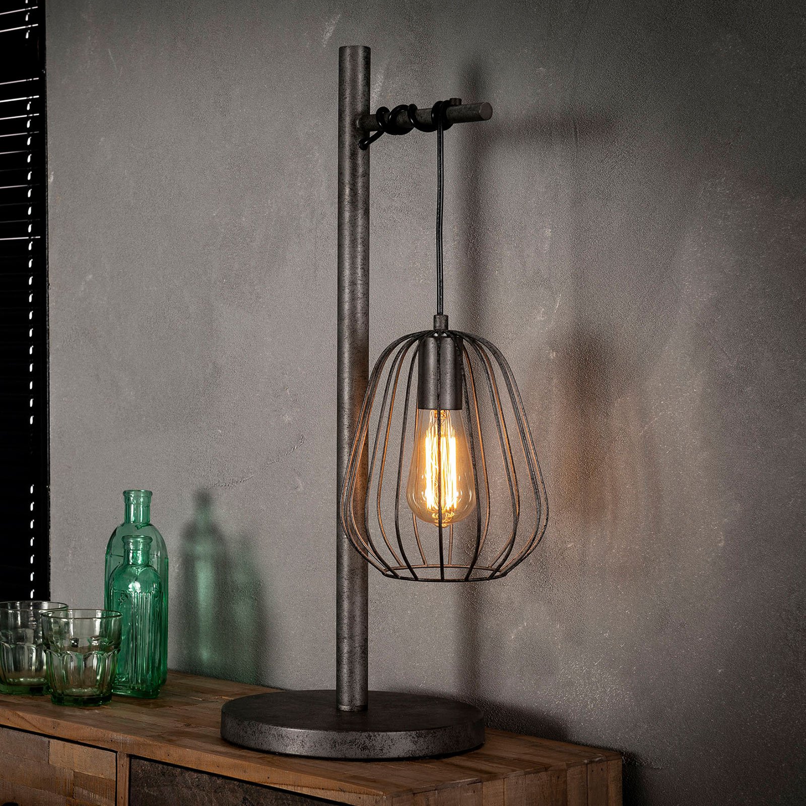 Bordlampe Kooitje i metall med burskjerm