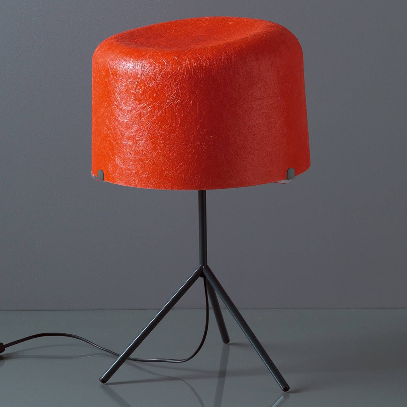 Bordlampe Olav av glassfiber, rød, 53 cm høy