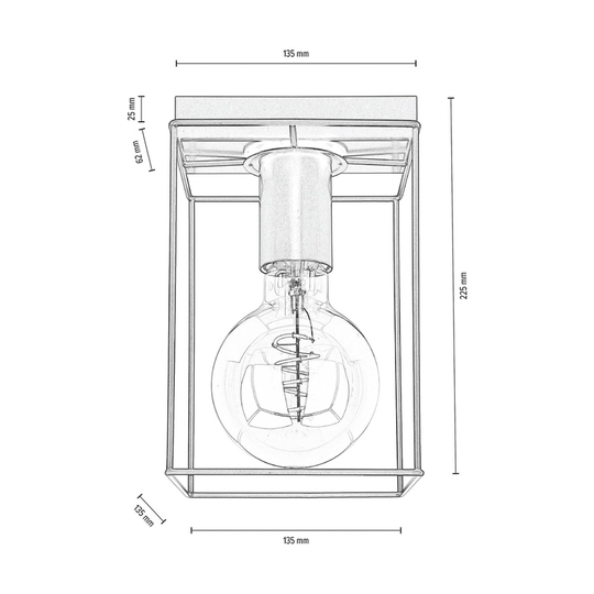 Taklampe Trap, svart, 1 lyskilde